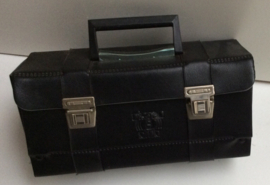 8-track opberg koffer - 8-track case - 12  tapes  zwart leer