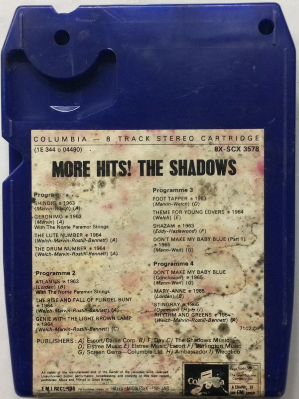 The Shadows More Hits Emi 8x Scx 3578 Rock Roll 8 Trackshop