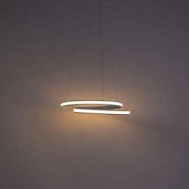 Qazqa hanglamp Rowan led, wit incl. switch dimmer 55 cm
