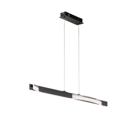 Fischer&honsel hanglamp Bridge led, zwart/nikkel incl. switch dimmer