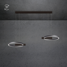 Escale hanglamp Midnight double led · 40 cm (144 cm) Funk zwart-antraciet
