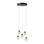 Lucide hanglamp Berliane led, 5-lichts zwart-transparant glas