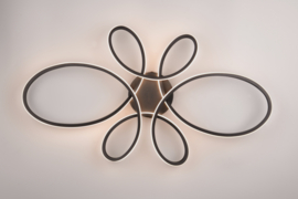 Trio lighting plafondlamp Fly led,  zwart incl. switch dimmer 83 cm