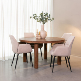 Label 51 Eettafel Elly, nature smooth mangohout 140 cm