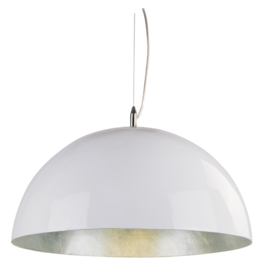 Hanglamp Cupula, mat wit met zilver 70 cm