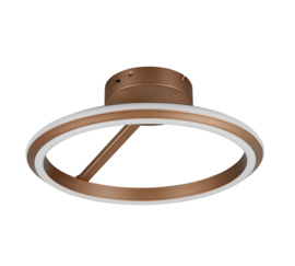 Trio-lighting plafondlamp Amador led, mat bruin-incl. switchdimmer