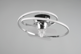 Trio lighting plafond ventilator Umea led, chroom incl. afstandsbediening 50 cm