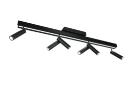 Trio lighting plafondspot  Zeno led, 6-lichts zwart
