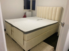 Boxspring Rotterdam elektrisch, cream 180 x 200 cm
