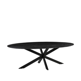 Label 51 Eettafel James, zwart mangohout | zwart metaal 240 cm