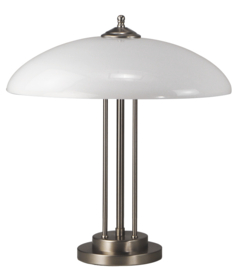 Linea Verdace tafellamp Schaal. mat nikkel met opal glas