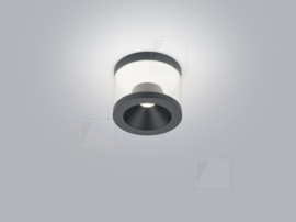 Helestra plafondlamp Poro led kleur mat zwart met acryl glas