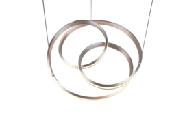 Trio lighting hanglamp Nuria led, mat nikkel met switch dimmer
