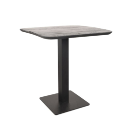 Label 51 Restauranttafel, zwart mangohout | zwart metaal 70 cm