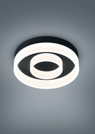 Helestra plafondlamp Liv led, zwart - wit IP30 30 cm