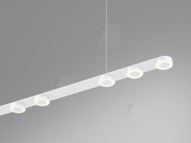 Helestra  hanglamp Eight led, 8-lichts mat wit