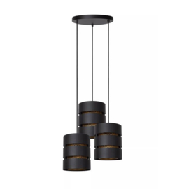 Lucide hanglamp Rosas, 3-lichts zwart 43 cm