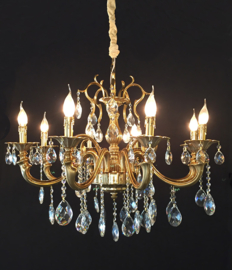 Light trend hanglamp Crystal, 8-lichts brons