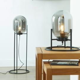 Fischer & Honsel  tafellamp Regi, zwart met glas