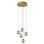 Lucide hanglamp Dilenko led, 5-lichts mat goud/ messing