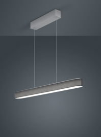 Helestra  hanglamp Bora led, mat nikkel met antraciet kap 100 cm