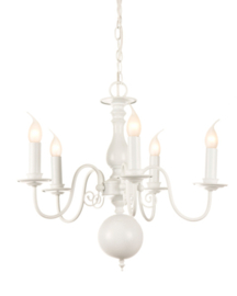 Linea verdace hanglamp Brugge, 5-lichts old-white