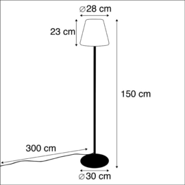 Qazqa buiten vloerlamp Virginia, zwart