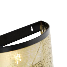 Qazqa wandlamp Kayleigh, zwart met messing 30 cm