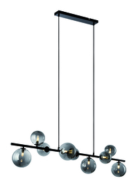 Freelight hanglamp Calcio,  zwart met smoke glas