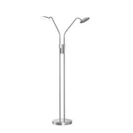 Fischer & Honsel vloerlamp Tallri led, 2-delig geborsteld staal
