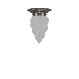 Plafondlamp Vlam, satine glas