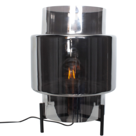 By Rydéns tafellamp Ebbot, zwart met smoke glas incl. led bron