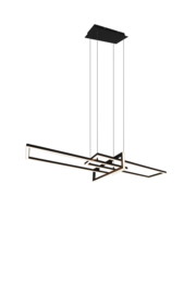 Trio lighting hanglamp Salinas led, mat zwart met switch dimmer
