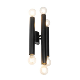 Qazqa wandlamp Tubi, 6-lichts zwart