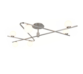 Trio-lighting plafondlamp Flaming, mat nikkel