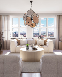 By Rydéns hanglamp Cappello, zwart/beige