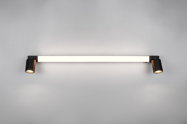 Trio lighting wandlamp Enrico led, 2-lichts zwart 90 cm.