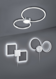 Trio lighting Plafondlamp Hydra led, 2-lichts rond mat nikkel