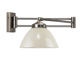 Wandlamp Calimero, zwenkbaar ivoor glans glas