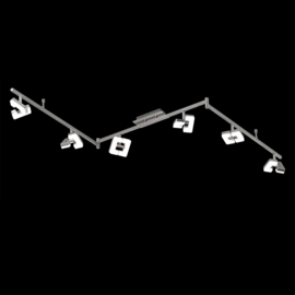 Plafondspot Zara led, 6-lichts mat nikkel