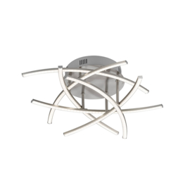 Fischer & Honsel plafondlamp Cross led, mat nikkel