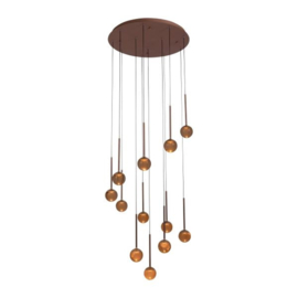 Lucide  CALINA - Hanglamp - LED Dimb. - CCT - 12x7W 2200K/3300K bruin