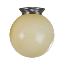 Old timer light plafondlamp Bol, ivoor glans glas