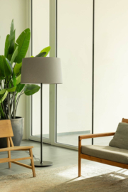 Faro vloerlamp Windsor, zwart-grijs