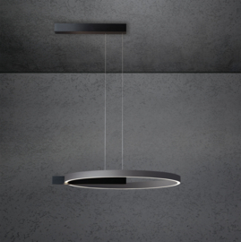Escale hanglamp Midnight single led, zwart-antraciet incl. touchdimmer 60 cm