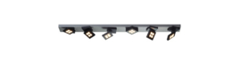 Bopp leuchten plafondlamp Book led, 6-lichts mat aluminium met  zwart