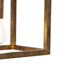 Qazqa hanglamp Cage, roestbruin