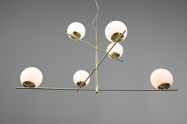 Trio lighting hanglamp Pure, 6-lichts mat messing