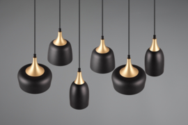 Trio lighting hanglamp Chiraz, 6-lichts mat zwart