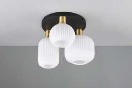 Trio lighting plafondlamp Diva led, 3-lichts mat messing